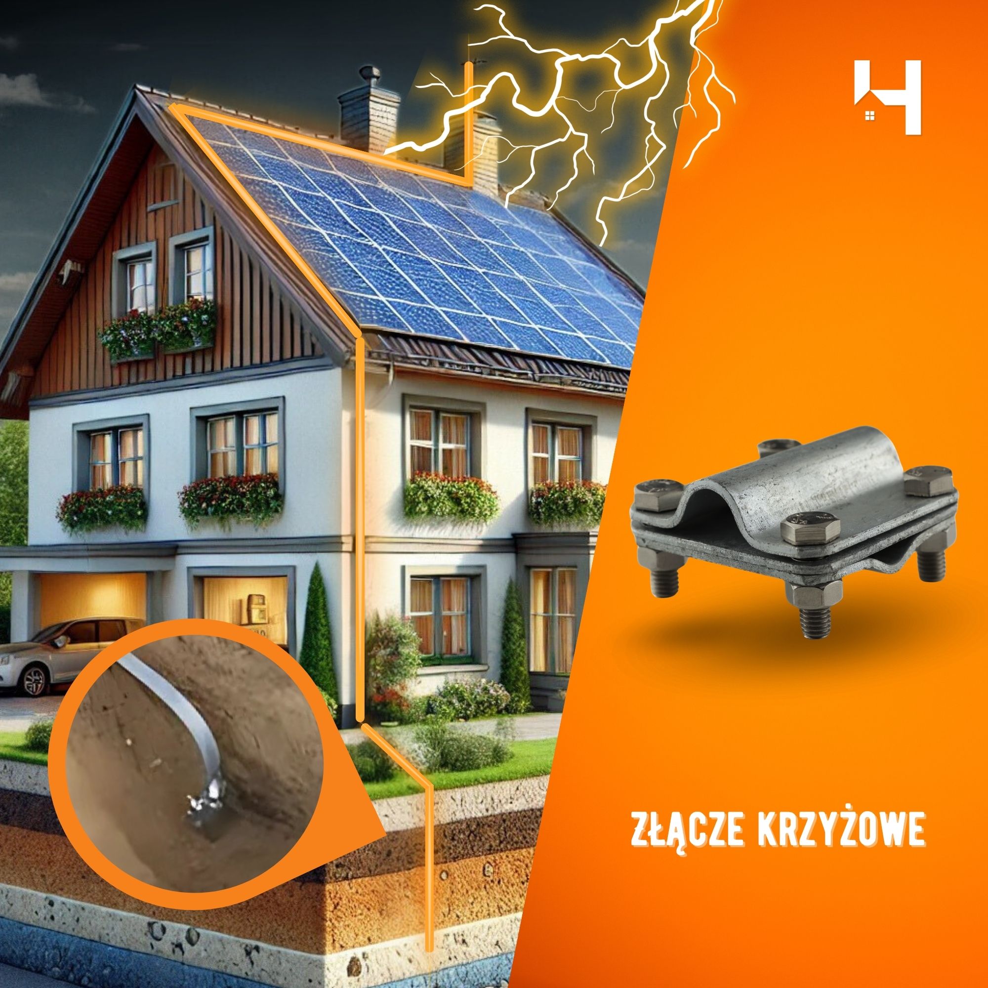 Złącze krzyżowe ocynk fi 16 - Haus-Held zdjęcie 4