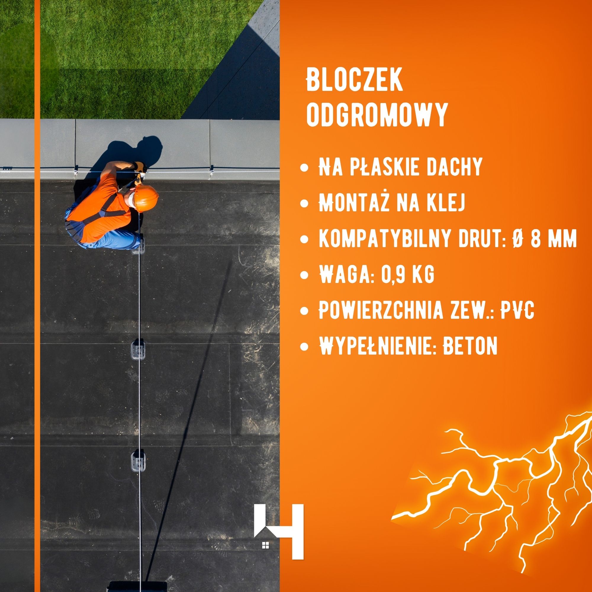 Uchwyt dachowy odgromowy 8mm - Haus-Held zdjęcie 2
