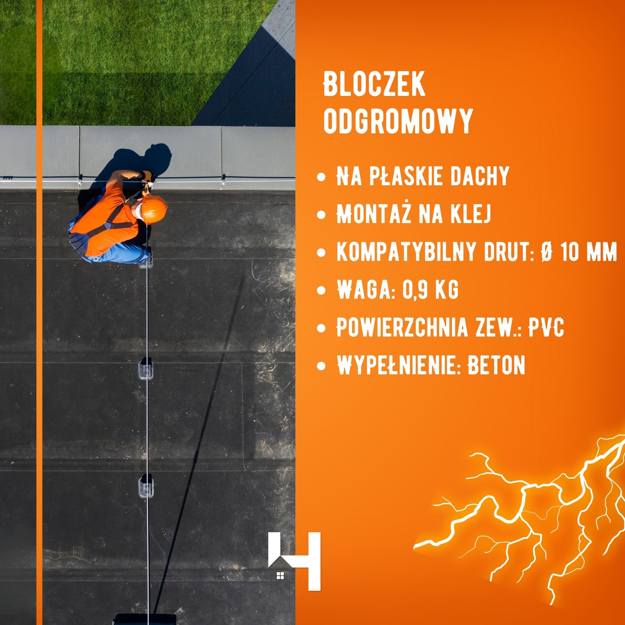 Uchwyt dachowy odgromowy 10mm - Haus-Held zdjęcie 2