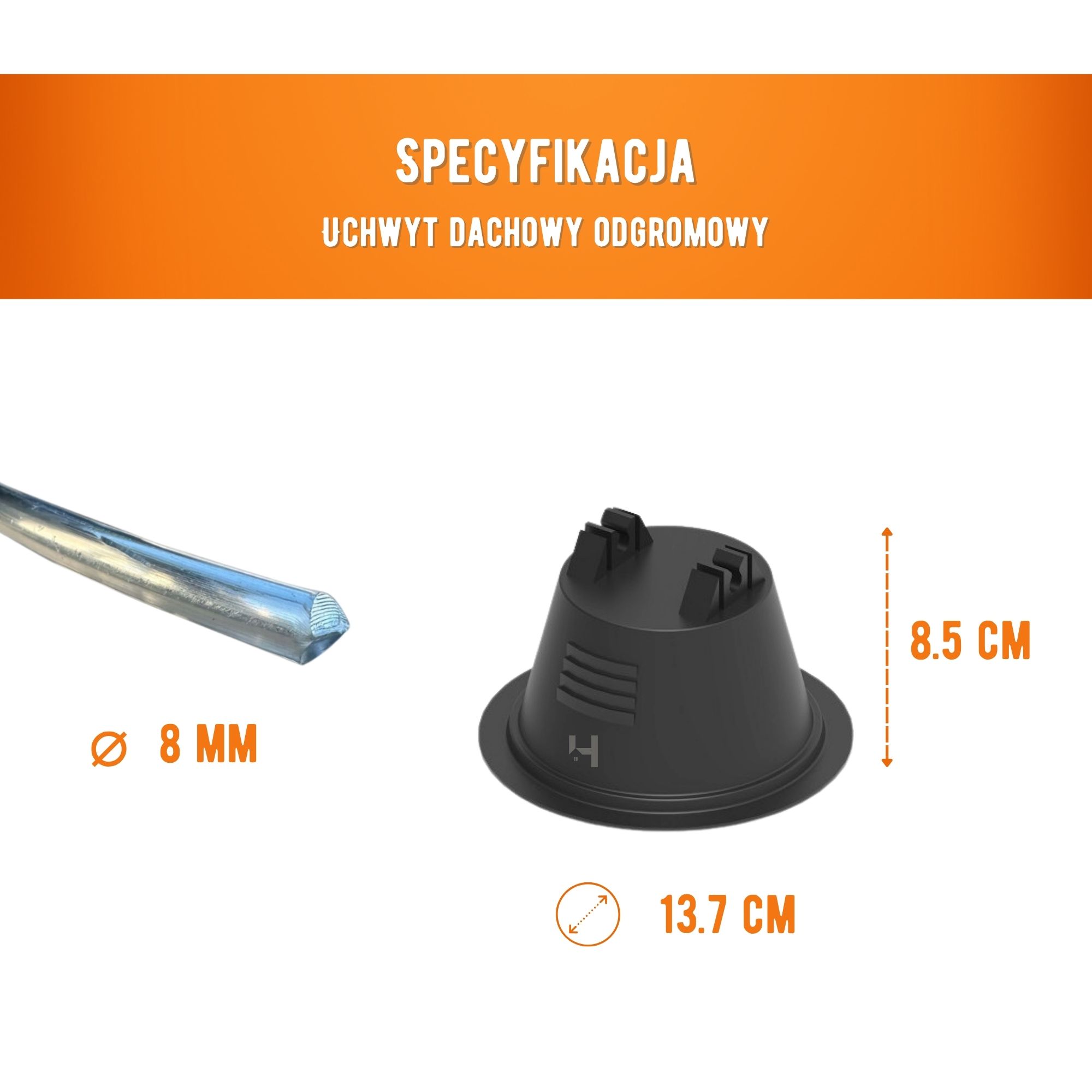 Uchwyt dachowy odgromowy 8mm - Haus-Held zdjęcie 3