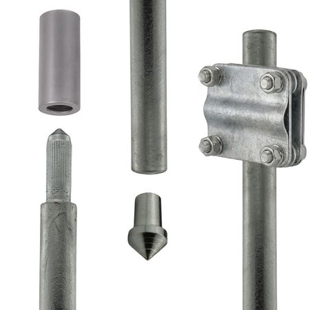 Erdungsstab Ø 16 mm - verzinkter Stahl - SET 1,5 m MECH