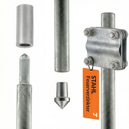 Erdungsstab Ø 16 mm - verzinkter Stahl - SET 1,5 m MECH