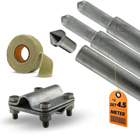 Erdungsstab Ø16 mm - verzinkter Stahl - SET 4,5 Meter