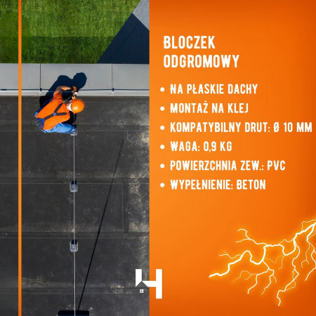 Uchwyt dachowy do drutu odgromowego - Ø10 mm - Haus-Held zdjęcie 2