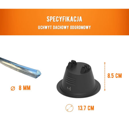 Uchwyt dachowy do drutu odgromowego - Ø8 mm - Haus-Held zdjęcie 3