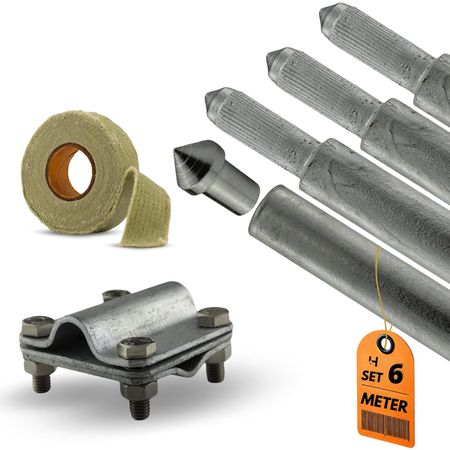 Erdungsstab Ø 16 mm verzinkter Stahl - SET 6 Meter 