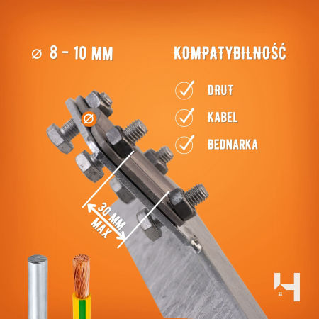 Uziom profilowy 100 cm - stal ocynkowana - ze złączem - Haus-Held zdjęcie 2