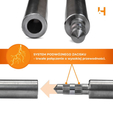 Uziom - Ø20 mm - stal nierdzewna V4A - ZESTAW - 1.5 metra - Haus-Held zdjęcie 2