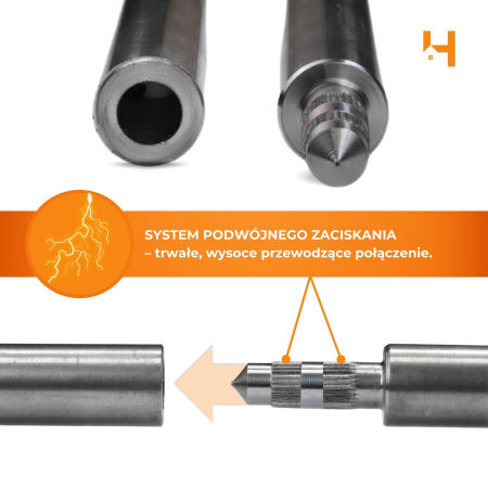 Uziom - Ø20 mm - stal nierdzewna V4A - 1.5 metra - Haus-Held zdjęcie 2