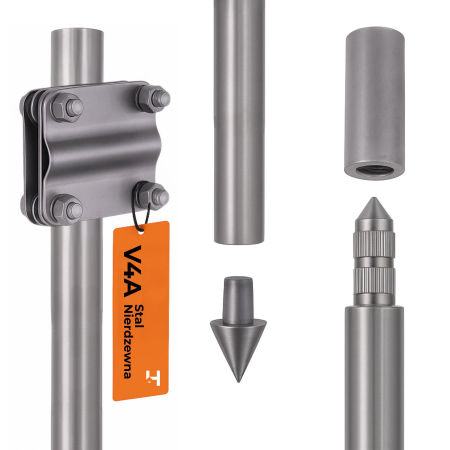 Uziom - Ø20 mm - stal nierdzewna V4A - ZESTAW - 1.5 metra - Haus-Held zdjęcie 1